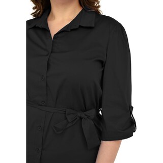 Foto 4 | Foto 4 | Vestido Camisero con Cinto Roman Fashion Tallas Extras 0707 color Negro