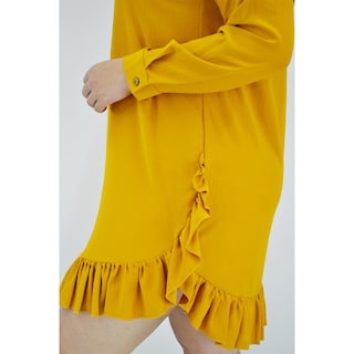 Foto 4 | Foto 4 | Vestido con Olán Roman Fashion Tallas Extras 1270 color Marrón