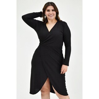 Foto 1 | Foto 1 | Vestido Formal Roman Fashion 4302 Negro con Brillos Tallas Extras