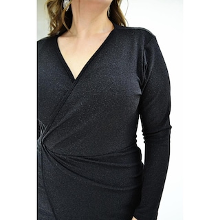 Foto 4 | Foto 4 | Vestido Formal Roman Fashion 4302 Negro con Brillos Tallas Extras
