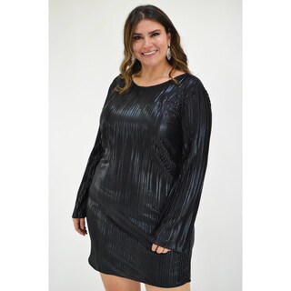 Foto 1 | Foto 1 | Vestido Plisado de Fiesta Roman Fashion Tallas Extras Negro