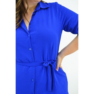 Foto 4 | Foto 4 | Vestido Camisero Roman Fashion Tallas Extras 1939 color Azul