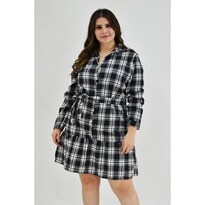 Vestido a Cuadros Roman Fashion Blanco