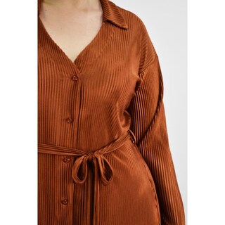 Foto 4 | Foto 4 | Vestido De Satín Plisado Roman Fashion /tallas Extras, 12248 (ladrillo) Naranja Oscuro