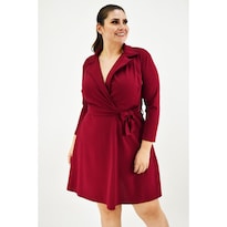 Vestido Escote Cruzado Roman Fashion /tallas Extras, 4258 (vino) Vino