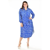 Vestido Roman Fashion Sublimado Azul para Mujer