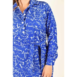 Foto 4 | Foto 4 | Vestido Roman Fashion Sublimado Azul para Mujer
