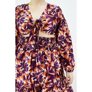 Foto 4 | Foto 4 | Vestido Escote de Moño Roman Fashion Tallas Extras 4318 color Vino
