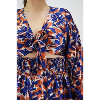 Foto 4 | Foto 4 | Vestido Escote de Moño Roman Fashion Tallas Extras 4318 Azul