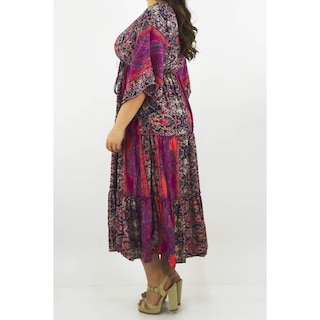 Foto 2 | Foto 2 | Vestido Boho Roman Fashion Tallas Extras Fucsia para Mujer