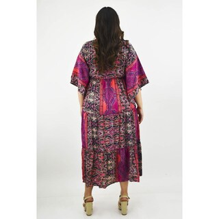 Foto 3 | Foto 3 | Vestido Boho Roman Fashion Tallas Extras Fucsia para Mujer