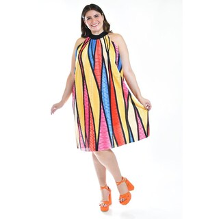 Foto 2 | Foto 2 | Vestido Plisado Roman Fashion Multicolor Tallas Extras para Mujer