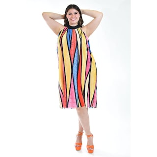Foto 5 | Foto 5 | Vestido Plisado Roman Fashion Multicolor Tallas Extras para Mujer