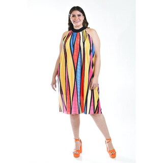 Foto 6 | Foto 6 | Vestido Plisado Roman Fashion Multicolor Tallas Extras para Mujer
