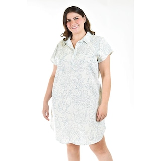 Foto 5 | Foto 5 | Vestido Camisero Roman Fashion Tallas Extras Estampado Azul para Mujer