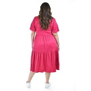Foto 3 | Foto 3 | Vestido Midi Casual Roman Fashion /tallas Extras, 4285 (fiusha) Fucsia