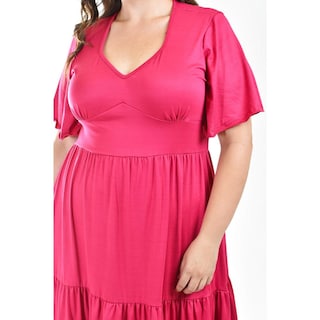 Foto 4 | Foto 4 | Vestido Midi Casual Roman Fashion /tallas Extras, 4285 (fiusha) Fucsia