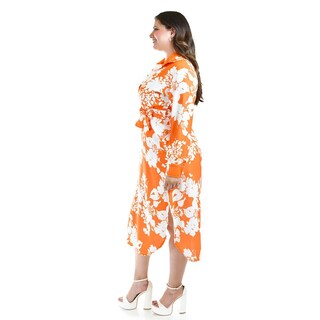 Foto 2 | Foto 2 | Vestido Sublimado Roman Fashion /tallas Extras, 4307 (naranja Flor) Naranja