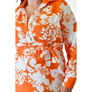 Foto 4 | Foto 4 | Vestido Sublimado Roman Fashion /tallas Extras, 4307 (naranja Flor) Naranja