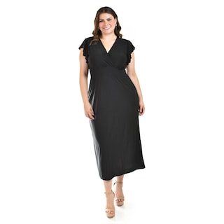 Foto 4 | Foto 4 | Vestido Largo Manga Volantes Roman Fashion /tallas Extras, 9940-so (negro) Negro