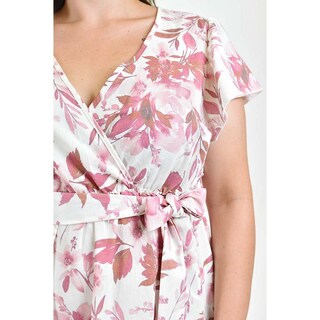 Foto 4 | Foto 4 | Vestido De Lino Con Encanje Roman Fashion /tallas Extras, 004 (rosa Flor) Rosa