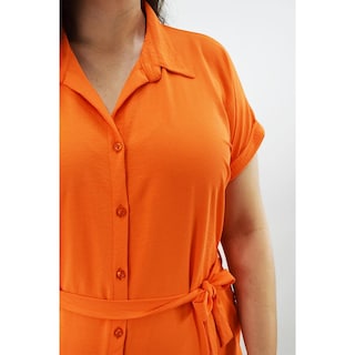 Foto 4 | Foto 4 | Vestido Camisero Roman Fashion Naranja