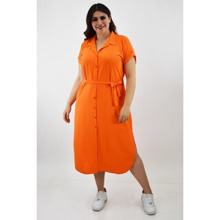 Foto 5 | Foto 5 | Vestido Camisero Roman Fashion Naranja