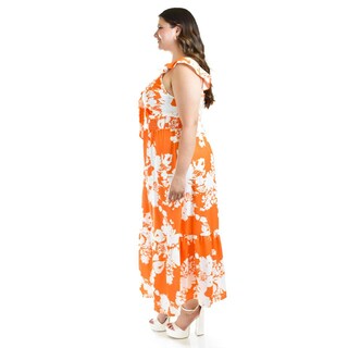 Foto 2 | Foto 2 | Vestido Escote Con Nudo Roman Fashion /tallas Extras, 4335 (naranja) Naranja