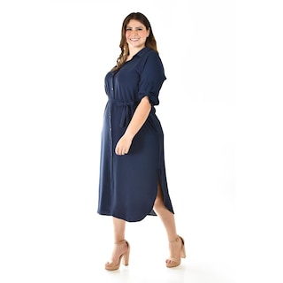 Foto 5 | Foto 5 | Vestido Largo Roman Fashion /tallas Extras, 1765 (azul Marino) Azul Marino