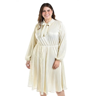 Foto 6 | Foto 6 | Vestido Plisado Con Laso Roman Fashion /tallas Extras, 4322 (blanco) Blanco
