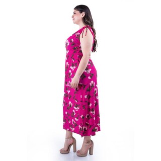 Foto 2 | Foto 2 | Vestido Largo Con Lazos Roman Fashion /tallas Extras, 8802x-10 (fiusha) Fucsia