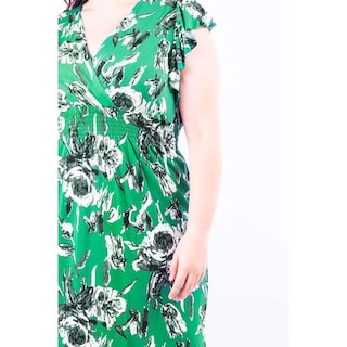 Foto 4 | Foto 4 | Vestido Floreado Cintura Smock Roman Fashion /tallas Extras, 8867x (verde Flores) Verde
