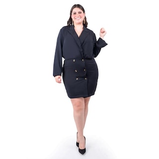 Foto 1 | Foto 1 | Vestido Tipo Blazer Roman Fashion /tallas Extras, 7948 (negro) Negro