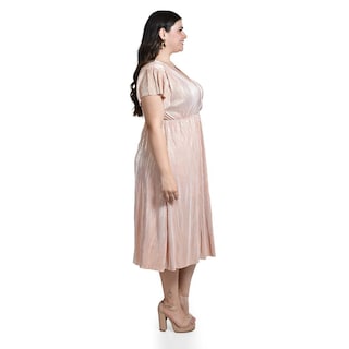 Foto 2 | Foto 2 | Vestido Plisado Con Brillo Roman Fashion /tallas Extras, 5412 (rosa) Rosa