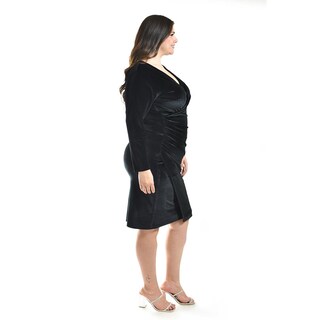 Foto 2 | Foto 2 | Vestido Elegante De Terciopelo Roman Fashion / Tallas Extras, 109 (negro) Negro