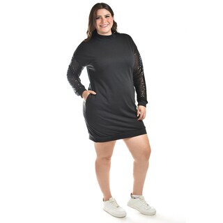 Foto 2 | Foto 2 | Vestido Con Mangas De Lentejuela Roman Fashion /tallas Extras, 8072 (negro) Negro