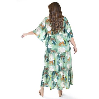Foto 3 | Foto 3 | Maxi Vestido Estampado Roman Fashion /tallas Extras, 3834 (verde) Verde