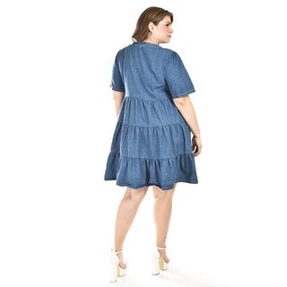 Foto 3 | Foto 3 | Vestido De Mezclilla Con Botones Roman Fashion /tallas Extras, 3831 (mezclilla Dark) Azul