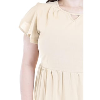 Foto 4 | Foto 4 | Vestido De Lino Con Volantes Roman Fashion /tallas Extras, 4355 (beige) Beige