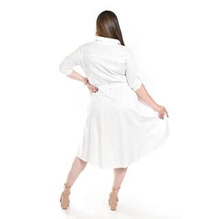 Foto 3 | Foto 3 | Vestido Asimetrico Roman Fashion /tallas Extras, 9514 (blanco) Blanco