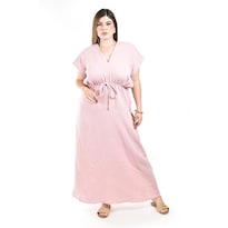 Maxi Vestido De Algodon Roman Fashion /tallas Extras, 4365 (palo De Rosa) Rosa