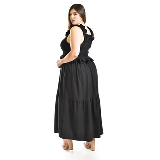 Foto 3 | Foto 3 | Vestido Largo Con Olanes Roman Fashion/ Tallas Extras, 4360 (negro) Negro