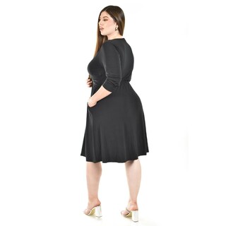 Foto 3 | Foto 3 | Vestido Escote Cruzado Roman Fashion /tallas Extras, 2972 (negro) Negro