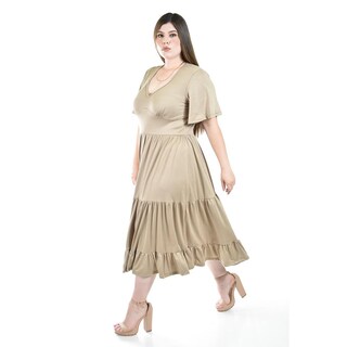 Foto 2 | Foto 2 | Vestido Midi Casual Roman Fashion /tallas Extras, 4285 (cafe) Cafe
