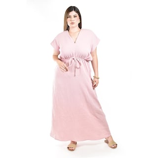 Foto 1 | Foto 1 | Maxi Vestido De Algodon Roman Fashion /tallas Extras, 4365 (palo De Rosa) Rosa