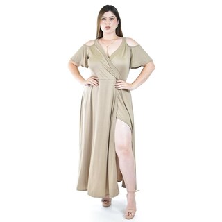 Foto 1 | Foto 1 | Maxi Vestido Con Strech Roman Fashion /tallas Extras, 4098 (cafe) Cafe