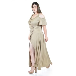Foto 2 | Foto 2 | Maxi Vestido Con Strech Roman Fashion /tallas Extras, 4098 (cafe) Cafe