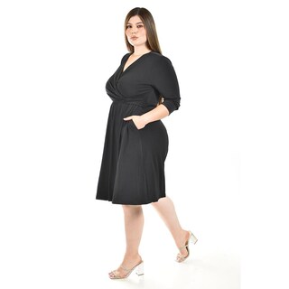 Foto 2 | Foto 2 | Vestido Escote Cruzado Roman Fashion /tallas Extras, 2972 (negro) Negro