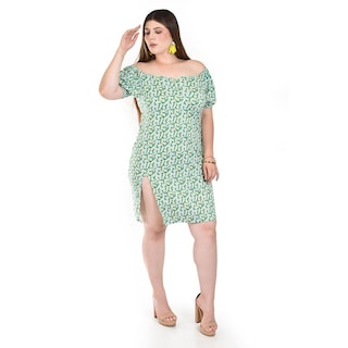 Foto 5 | Foto 5 | Vestido Floral con Abertura Roman Fashion Azul para Mujer