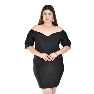 Foto 4 | Foto 4 | Vestido Escote Cruzado Roman Fashion Negro para Mujer